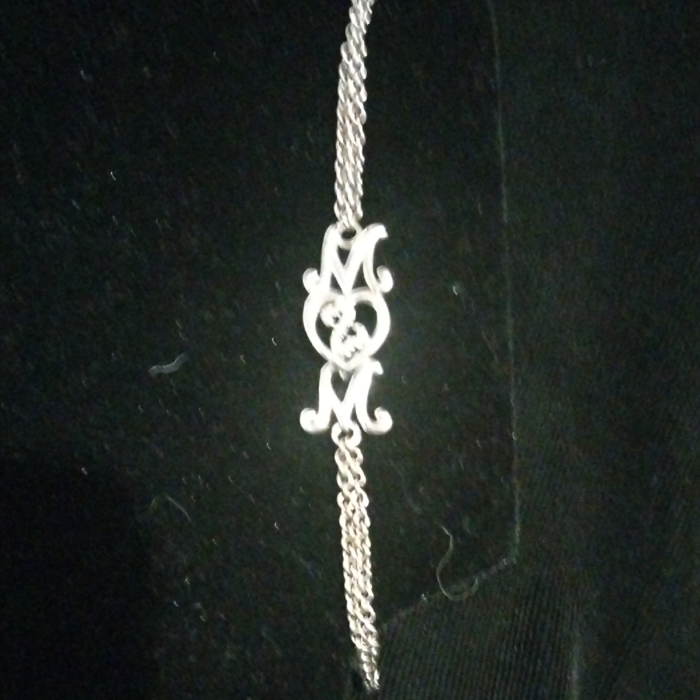 Vintage, Jane Seymour's Sterling Silver Open Heart Mom Bracelet.....7" Length
